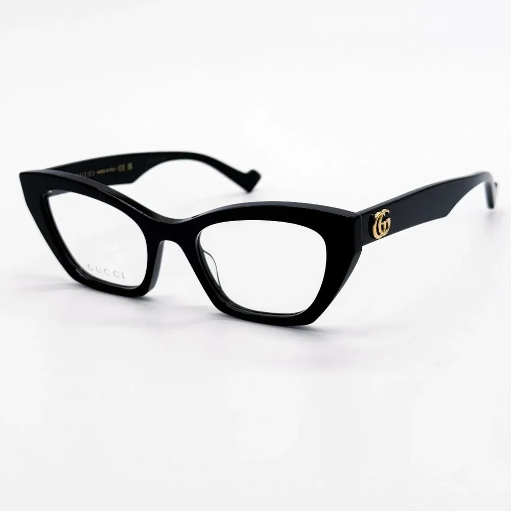 NEW GUCCI GG1334O 001 EYEGLASSES WOMEN BLACK CAT EYE EYEWEAR GUCCI